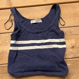 Blue and white striped tank top size extra small